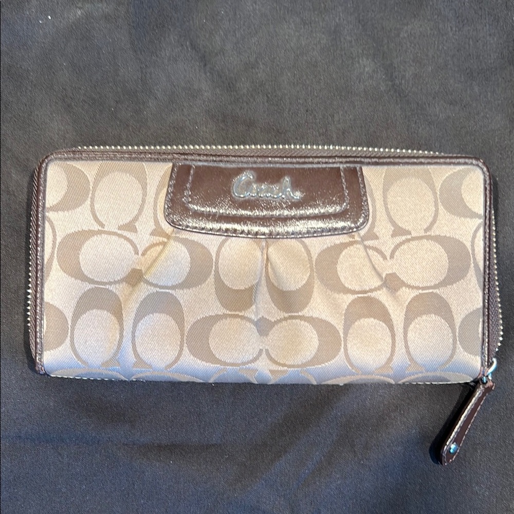 Coach Signature Zip Wallet
